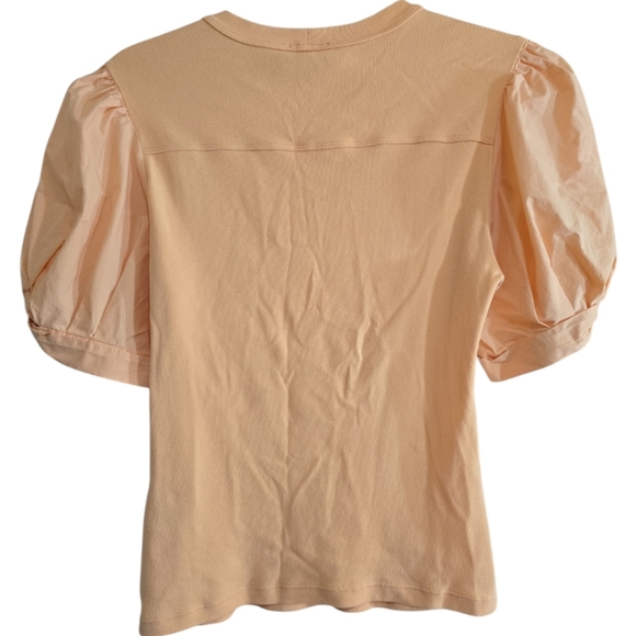 A.L.C. Orange Puff Sleeve Blouse with Puffed Sleeves in Apricot/Orange - Picture 5 of 6